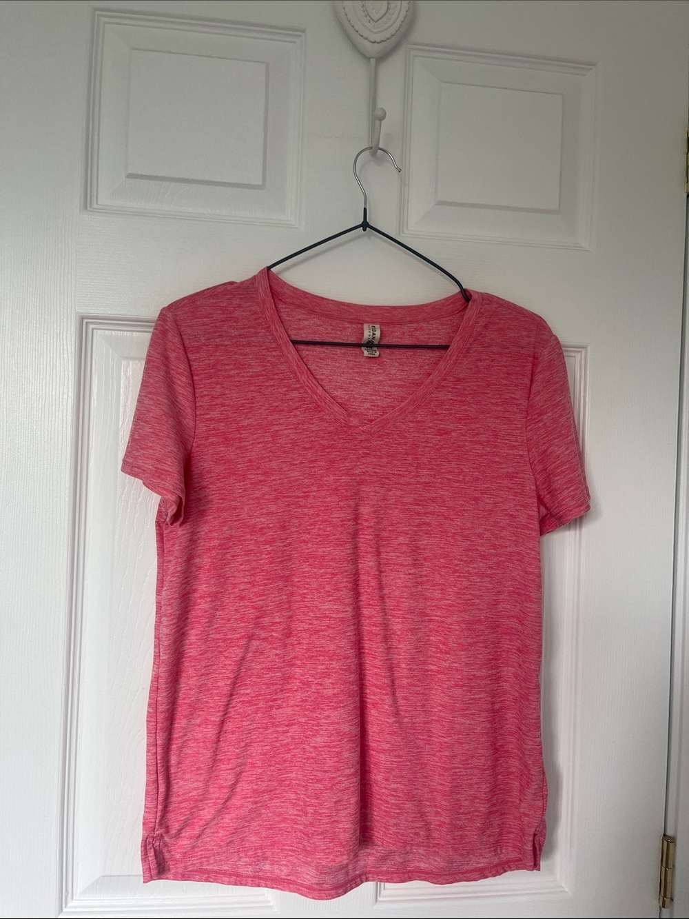 Kyodan Pink Heather V-Neck Short Sleeve Tee